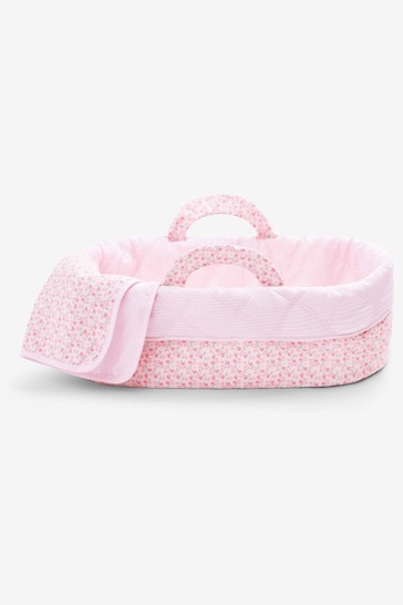 JoJo Maman Bébé Pink Personalised Doll Carry Cot