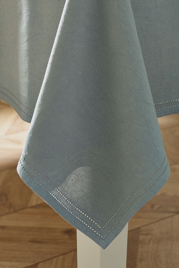 Sage Green Linen Look Cotton Table Cloth