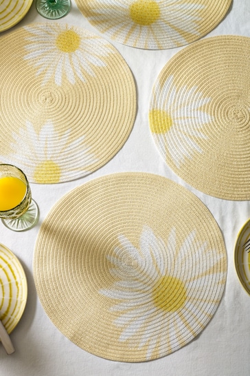 Set of 4 Yellow Daisy Placemats