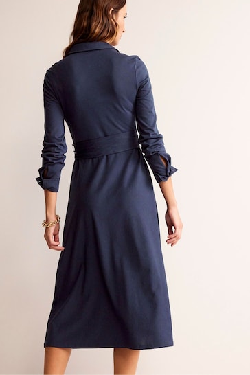 Boden Blue Laura Jersey Midi Shirt Dress