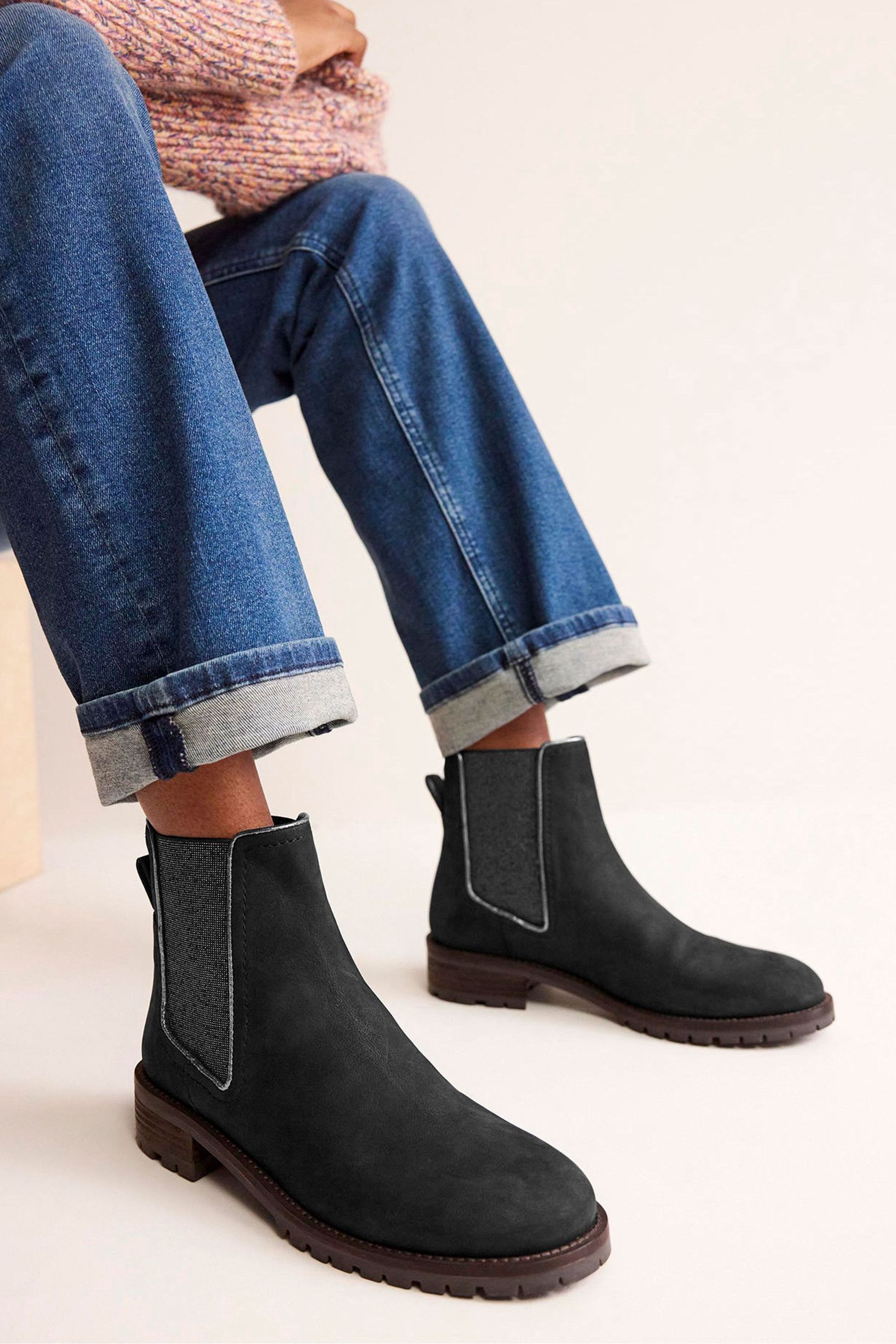 Buy Boden Black Freya Suede Chelsea Boots from the Next UK online shop