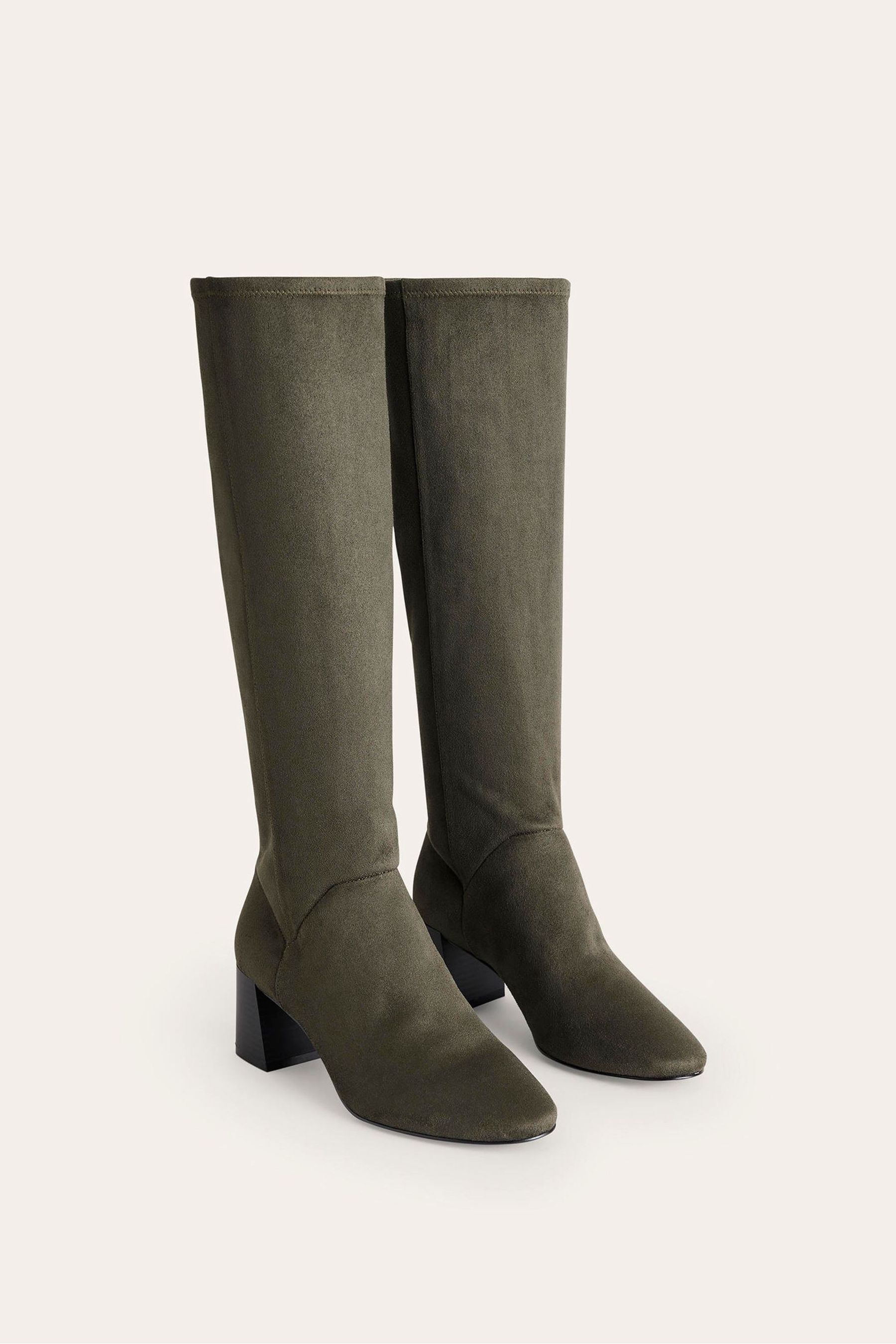 Green knee high hot sale boots uk