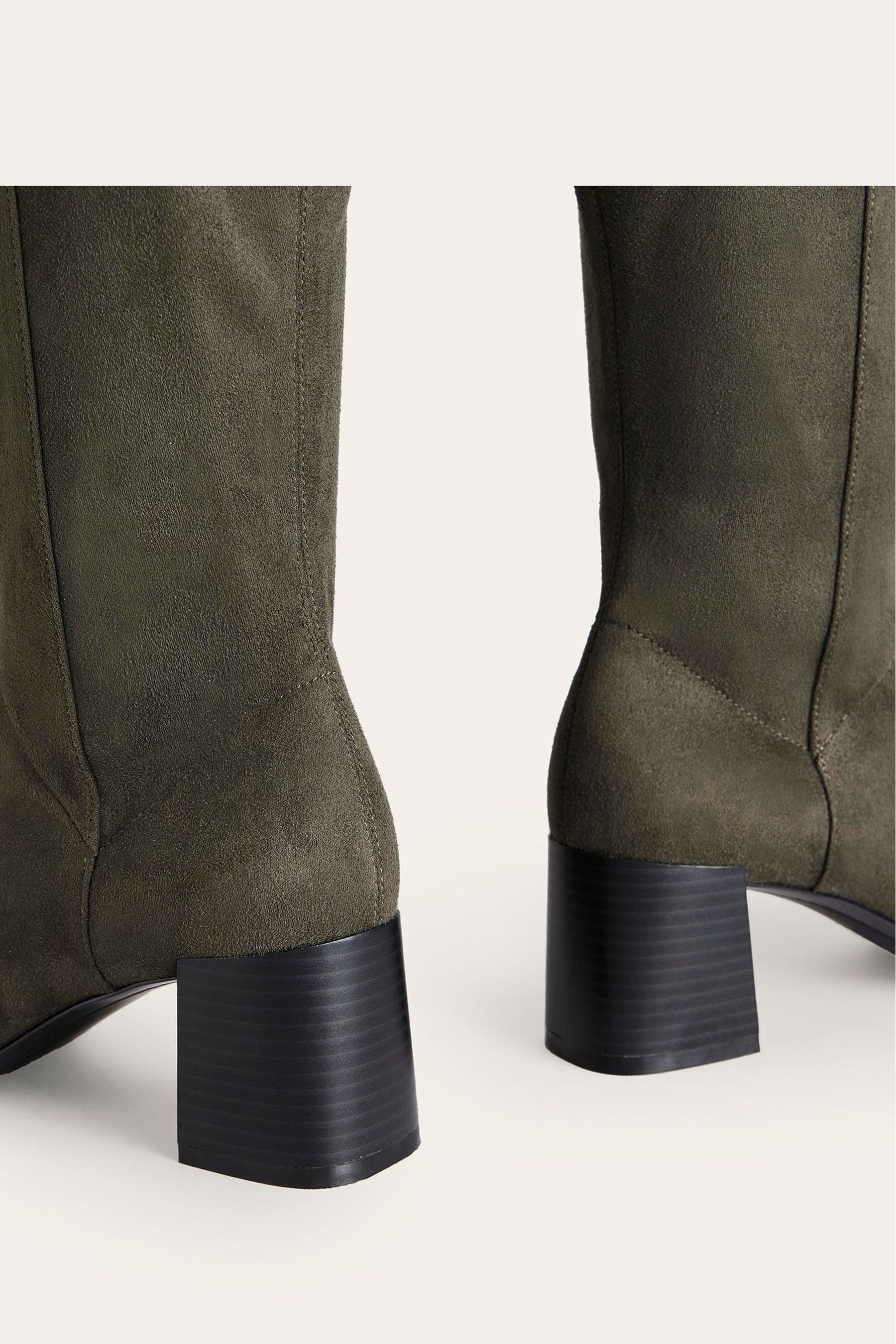 Olive green hot sale thigh boots