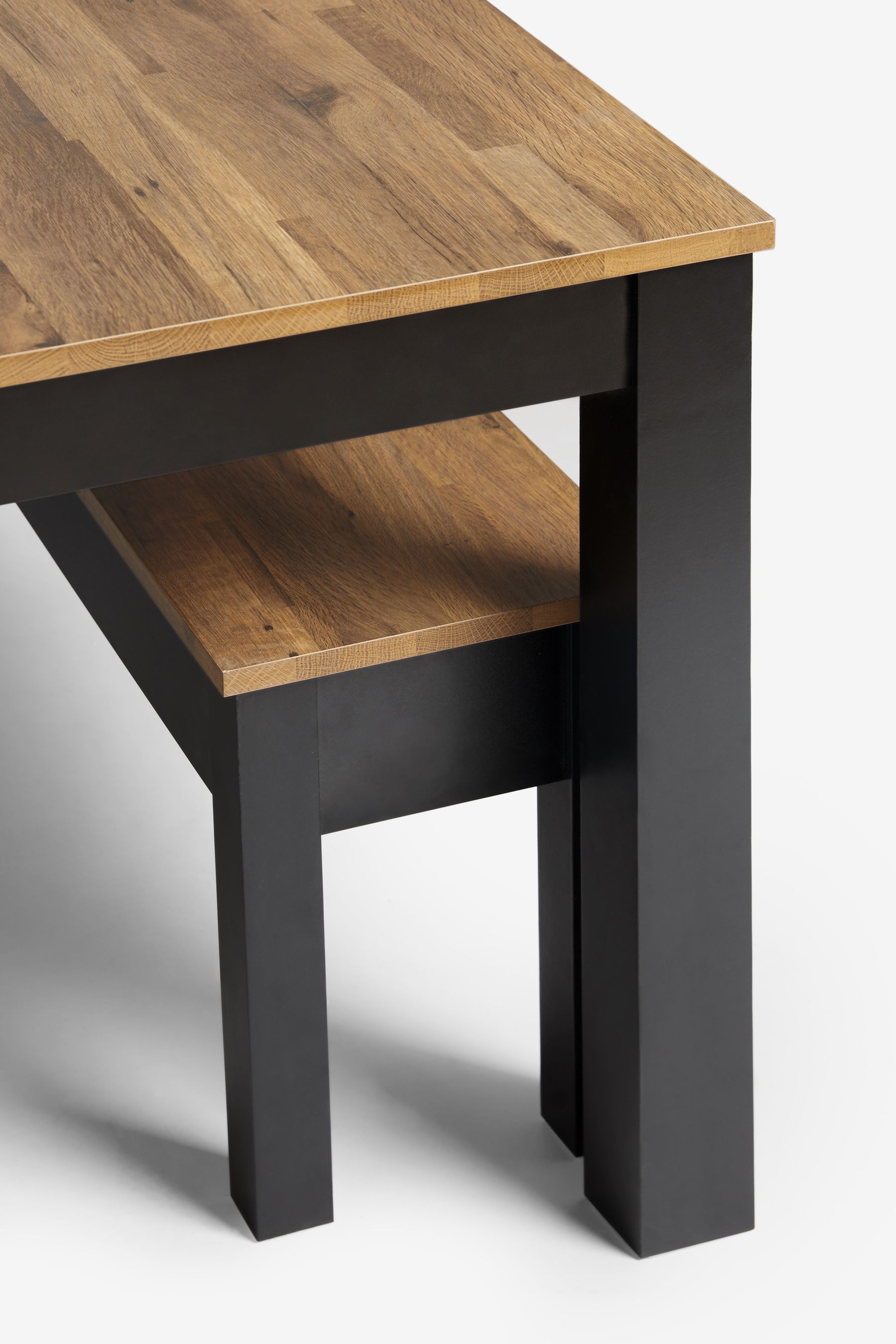 Buy Dark Natural Bronx Oak Effect 4 Seater Dining Table and Bench Set from the Next UK online shop