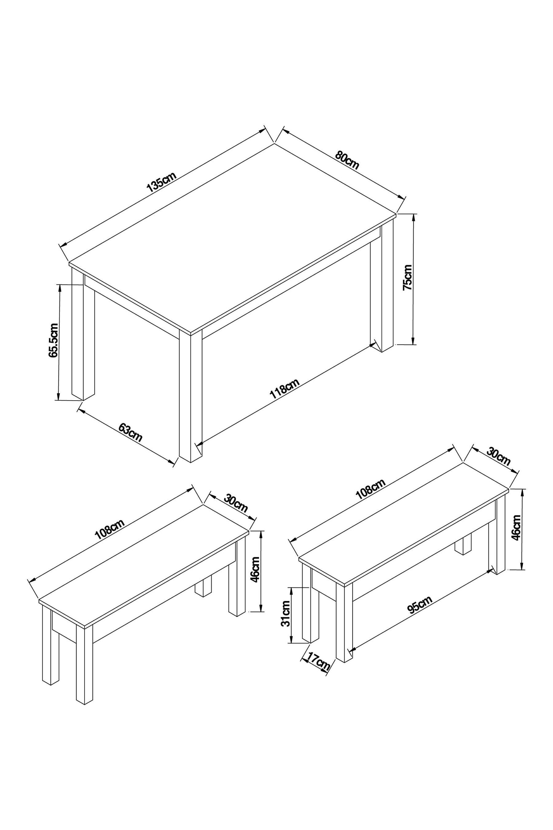 Next theo shop dark bench set