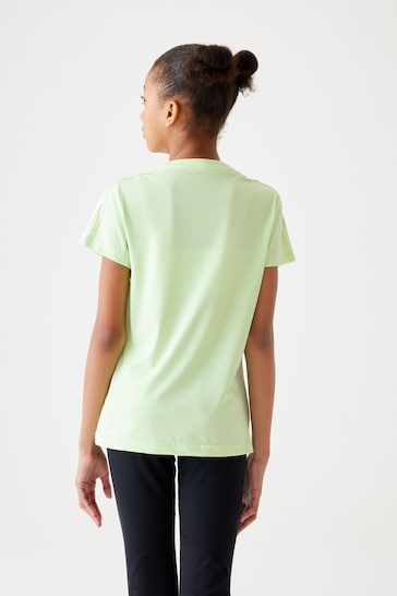 adidas Green Slim Fit Sportswear Train Essentials Aeroready 3 Stripes Training T-Shirt