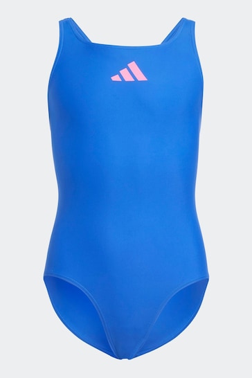 adidas Blue Small Solid Logo Swimsuit