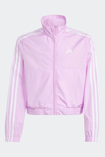 adidas Purple Kids Sportswear Train Essentials Full Zip Hooded Jacket