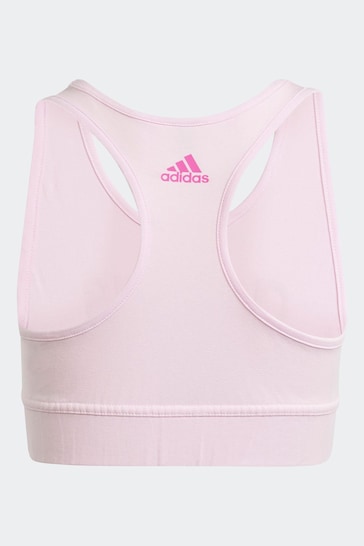 adidas Pink Sportswear Essentials Linear Logo Cotton Bra Top