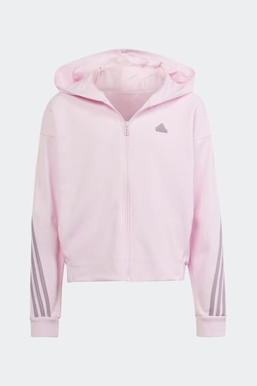 adidas Pink Sportswear Future Icons 3-Stripes Full-Zip Hoodie