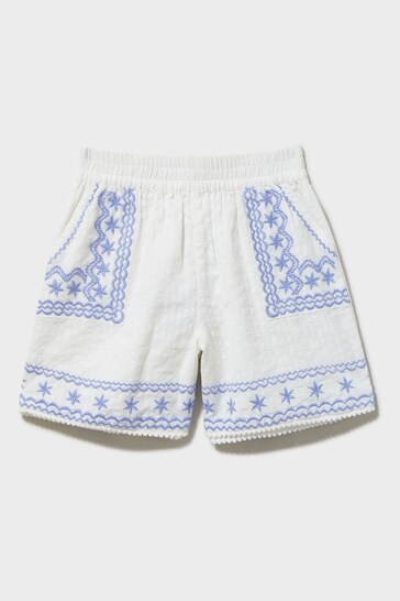 Crew Clothing randonnee Company White Cotton Classic Casual Shorts