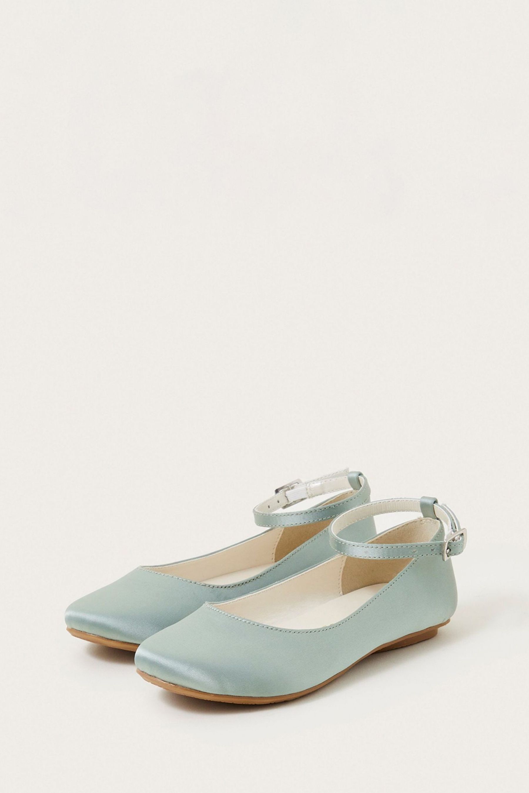 Green discount satin flats