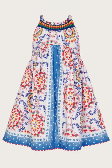 Monsoon Natural Heritage Tile Crochet Detail Dress