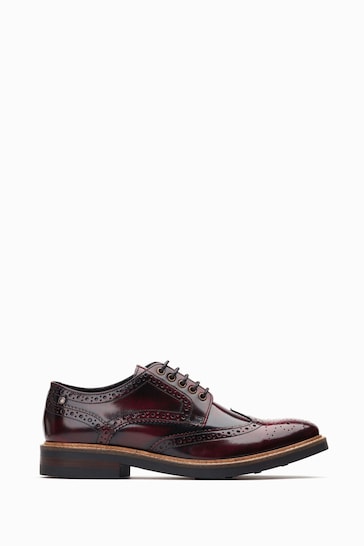 Base London Burgundy Red Woburn Lace Up Brogue Shoes