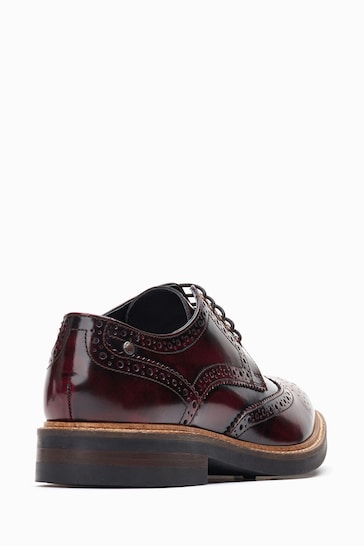 Base London Burgundy Red Woburn Lace Up Brogue Shoes