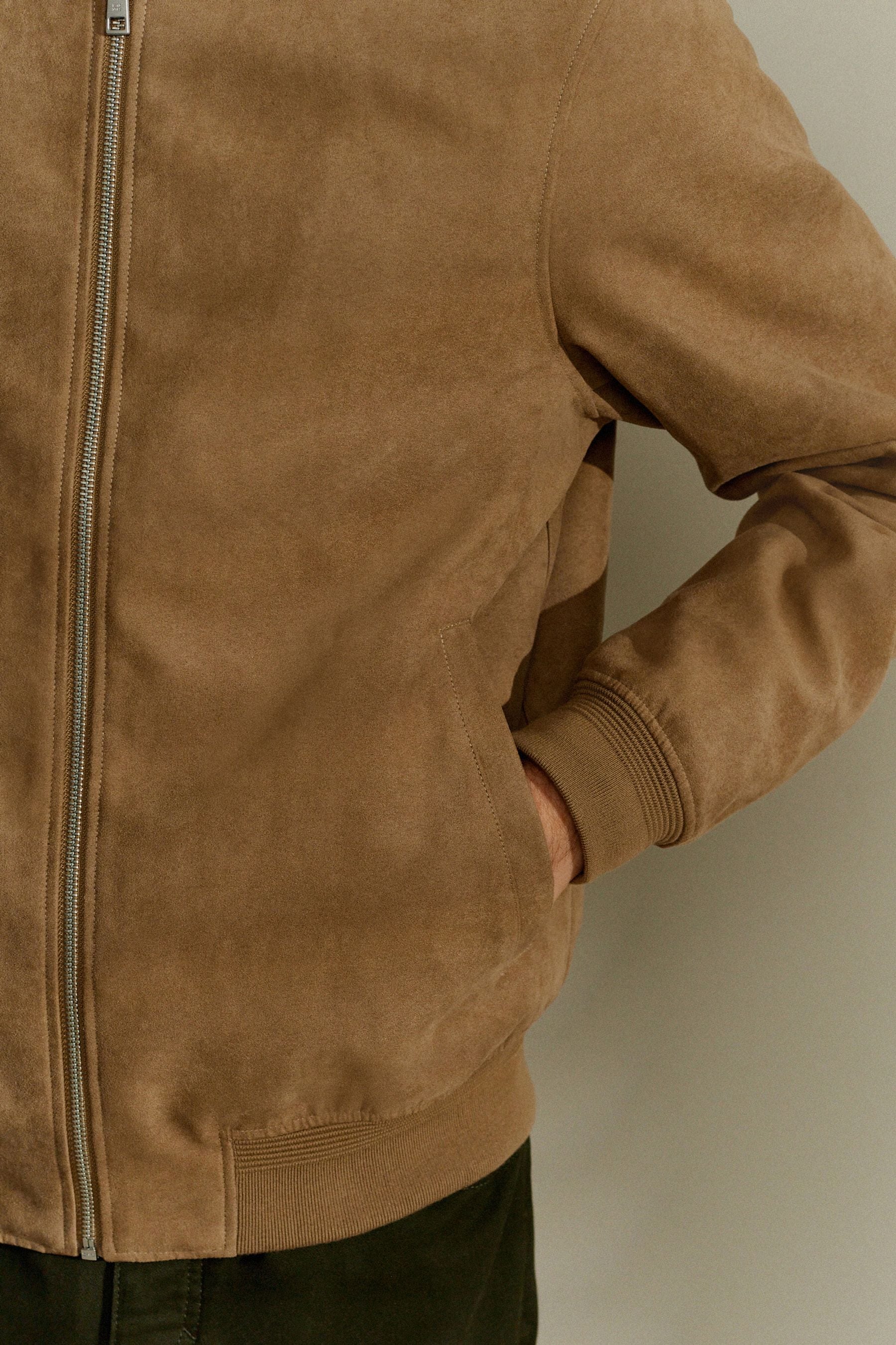 Faux suede bomber sales jacket