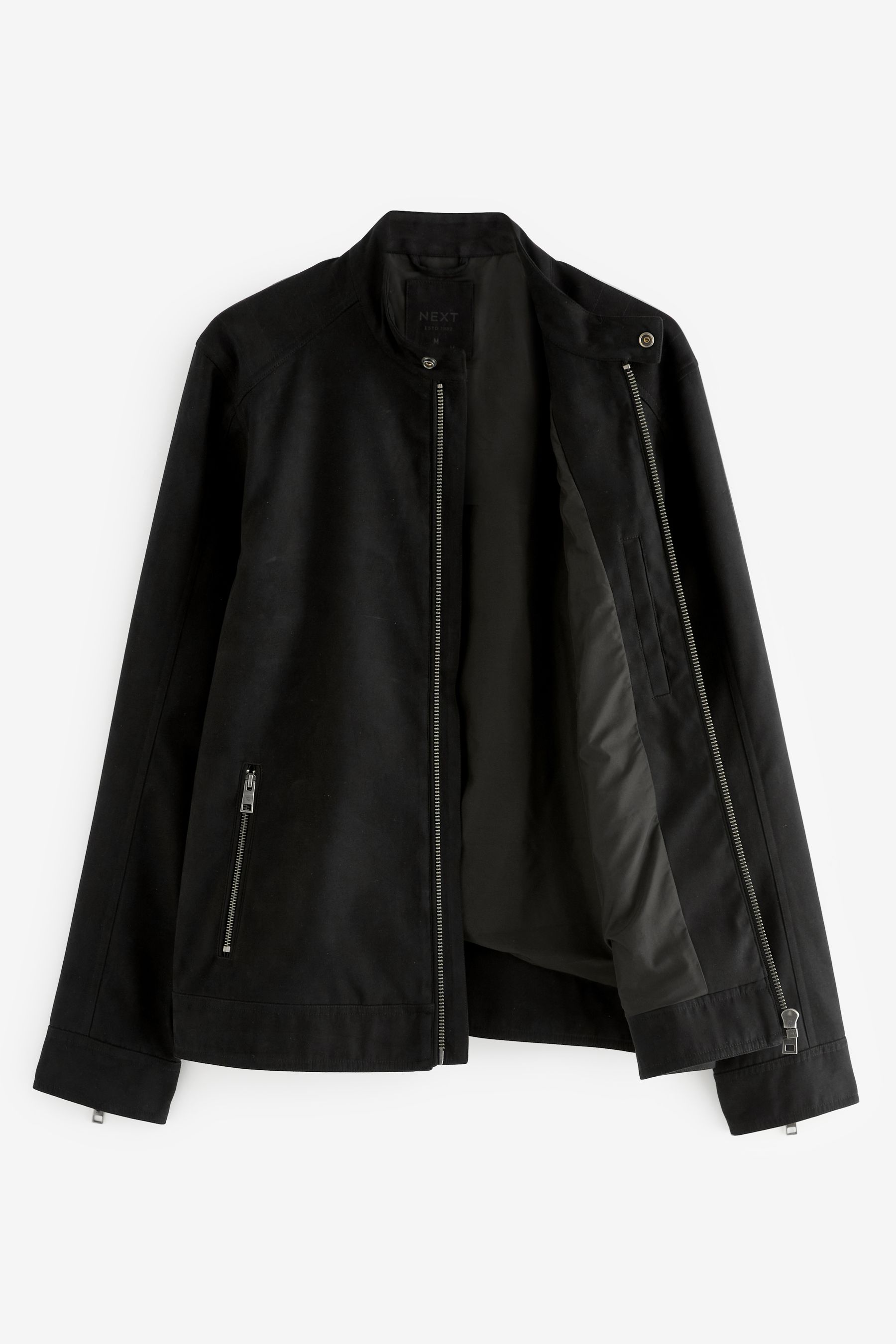 Black Faux Suede Racer Jacket