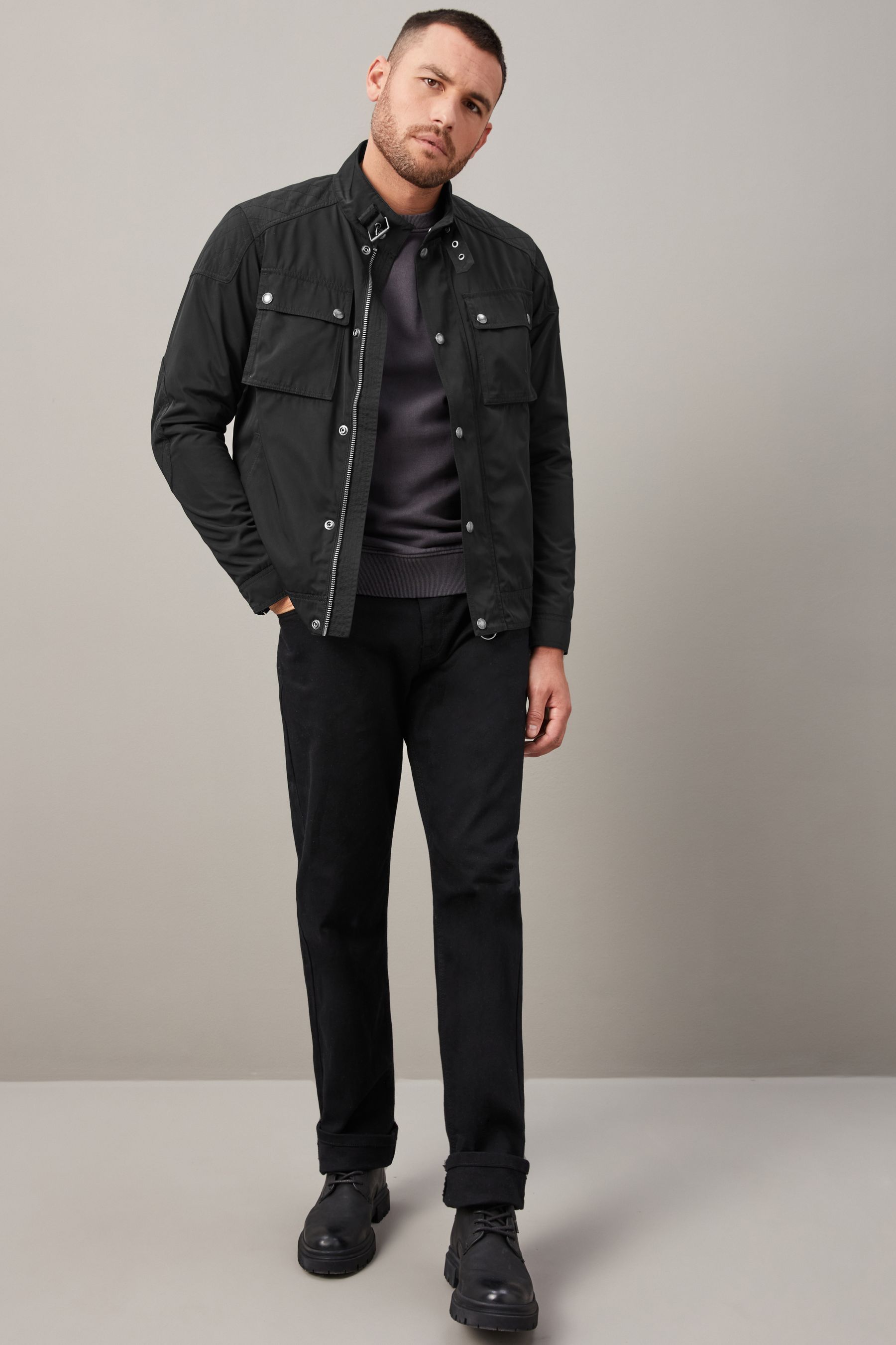 Shower online leather jacket