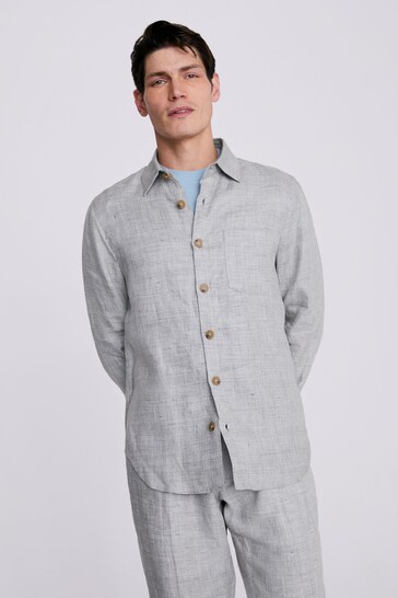 MOSS Light Grey Linen Overshirt