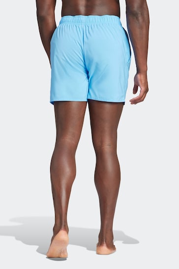 adidas sky Blue Solid CLX Classic Length Swim Shorts