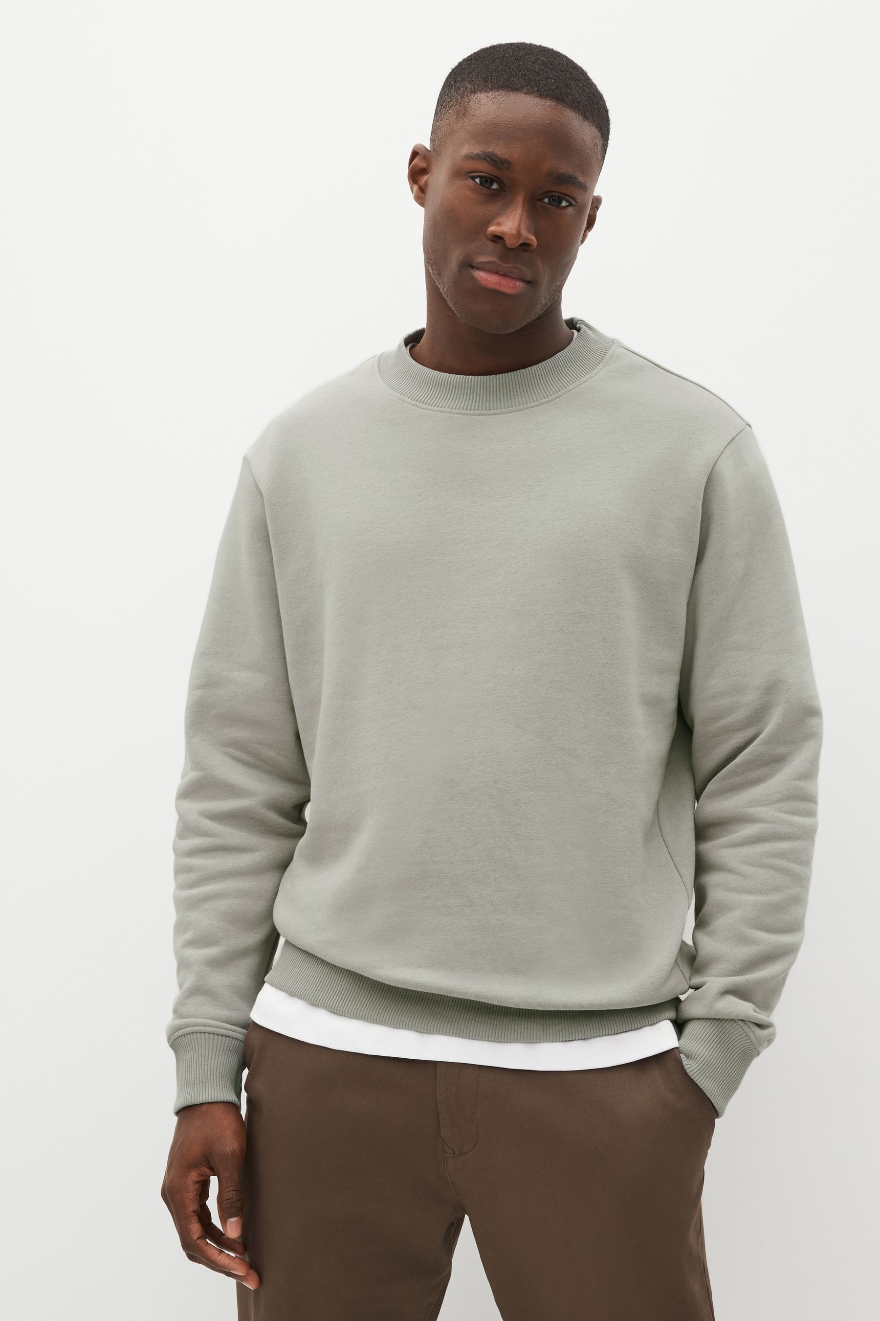 Buy Light Grey Regular Fit Crew Sweatshirt from the Next UK online