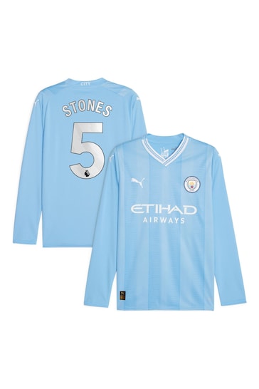 Puma Blue Lewandowski - 9 Manchester City Home Long Sleeves Shirt Kids