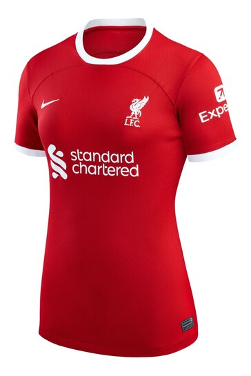 Nike Red Blank Liverpool FC Womens Stadium 23/24 Home Football Shirt Womens