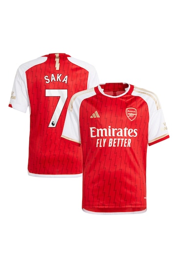 adidas Red Saka - 7 Kids Arsenal 23/24 Home Jersey