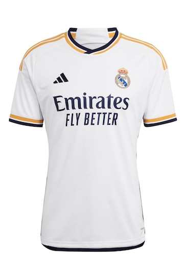 adidas White Real Madrid 2023-24 Home Shirt