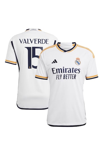 adidas White Real Madrid 2023-24 Home Shirt
