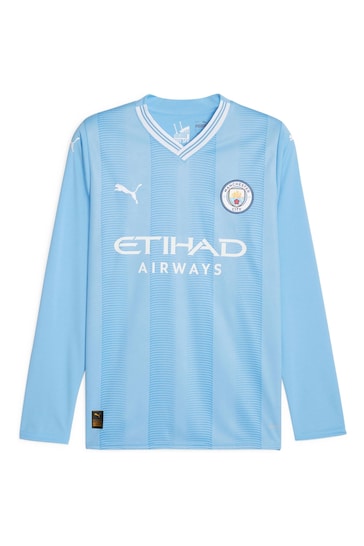 Puma Blue Elliot - 19 Manchester City Home Long Sleeves Shirt Kids