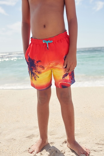 Buy Orange Dino Printed Swim Shorts (3-16yrs) from the Next UK online shop