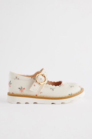 White Floral Mary Jane Shoes