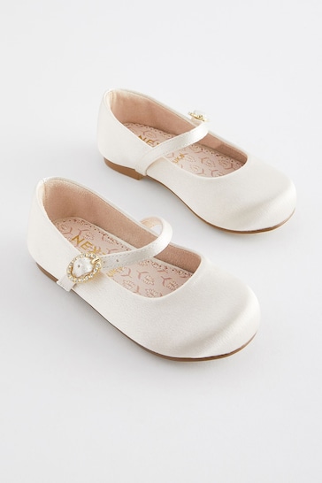 Ivory White Standard Fit (F) Bridesmaid Occasion Mary Jane Shoes
