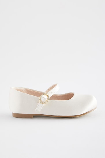 Ivory White Standard Fit (F) Bridesmaid Occasion Mary Jane Shoes
