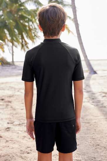 Black Short Sleeve Sunsafe Rash Vest (1.5-16yrs)