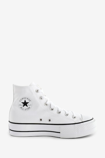 Converse White Chuck Taylor All Star Lift Wide Trainers