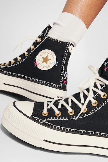 Converse Black/Cream Chuck Taylor All Star High Top Lift Trainers
