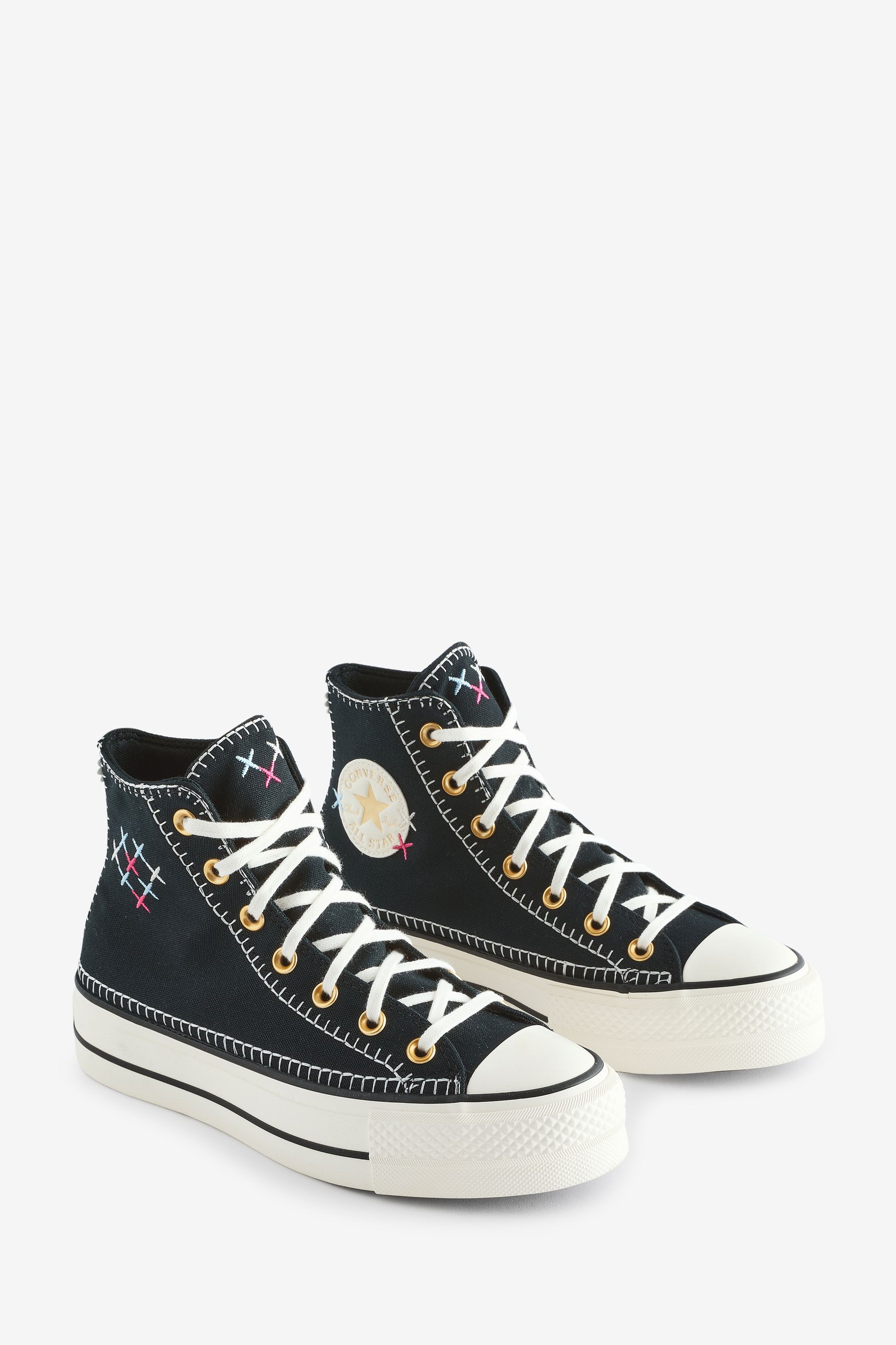 Buy Converse Black Cream Chuck Taylor All Star High Top Lift Trainers from the Next UK online shop