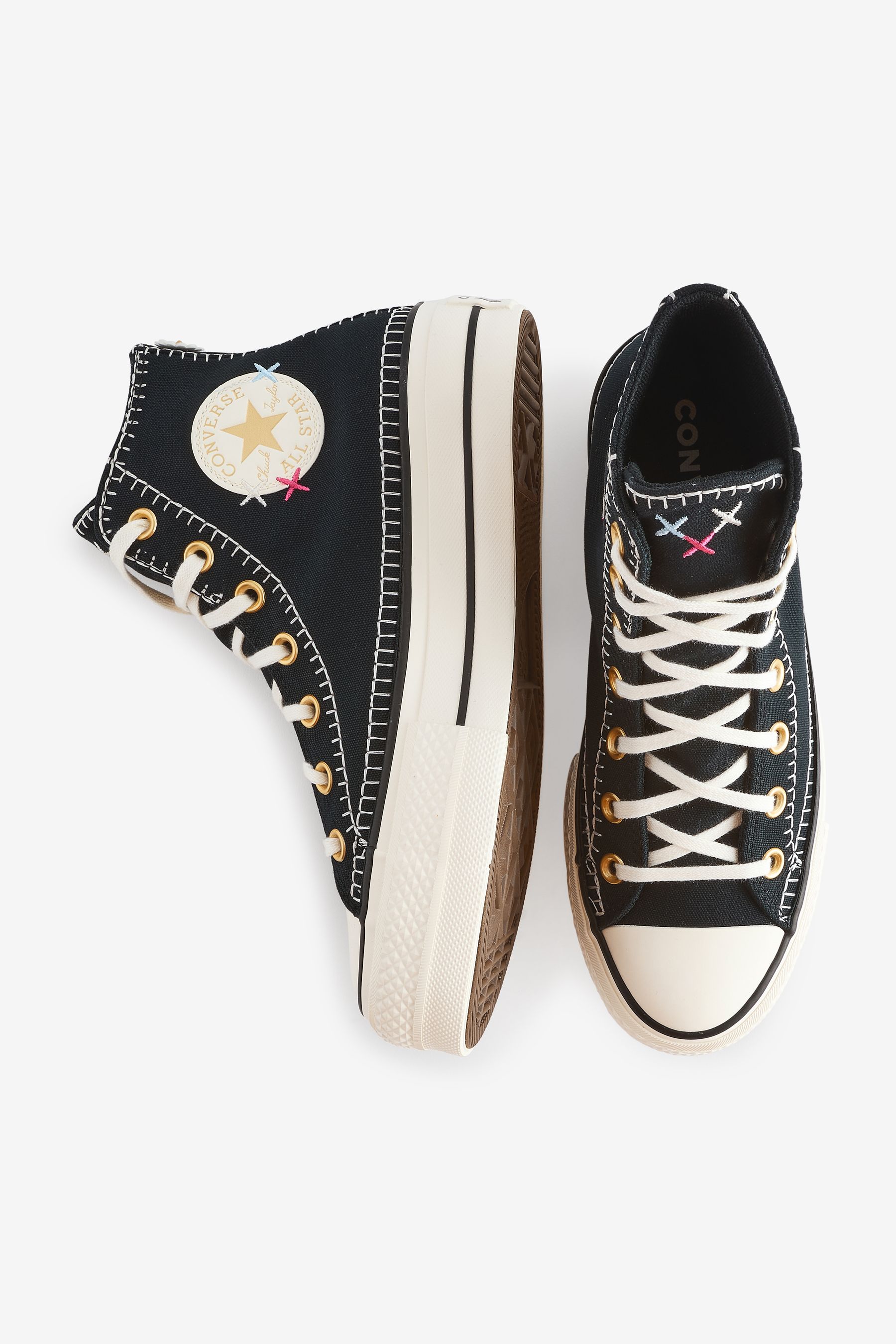 Buy Converse Black Cream Chuck Taylor All Star High Top Lift Trainers from the Next UK online shop