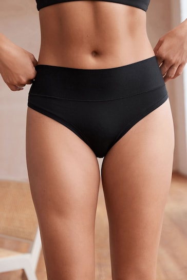 Black High Rise High Leg Forever Comfort Knickers
