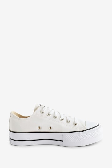 Converse White/Black Huck Taylor All Star Lift Ox Trainers