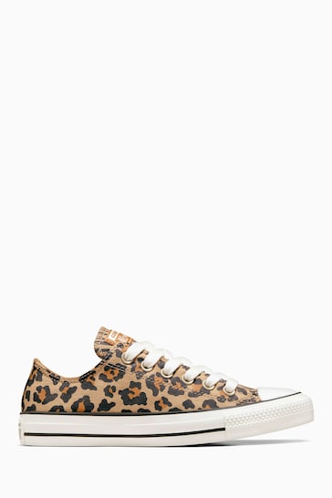 Converse Black Chuck Taylor All Star Ox Leopard Animal Print Low Top Trainers