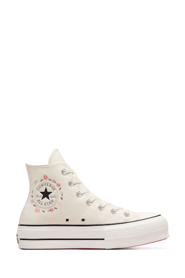 Converse Cream Chuck Taylor All Star Lift High Top Trainers