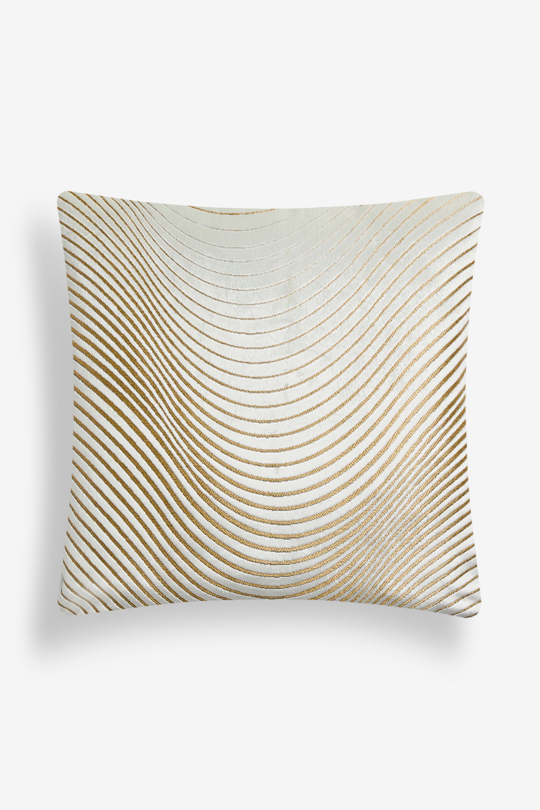 Buy Champagne Gold Velvet Curve 59 x 59cm Cushion from the Next UK online shop