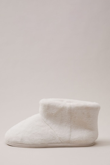 Phase Eight Cream Faux Fur Slipper Boots