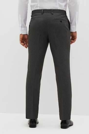 Grey Tailored Machine Washable Plain Front Smart Trousers