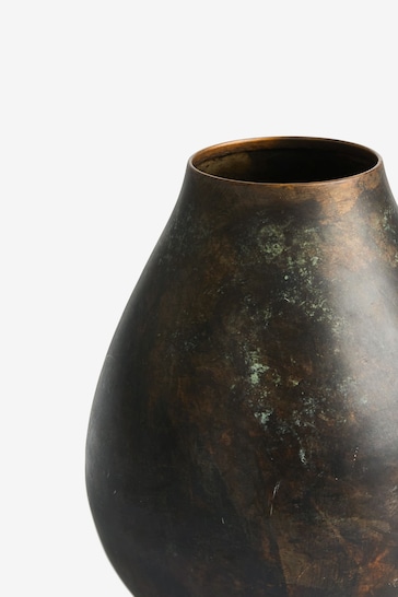 French Connection Black/Bronze Patina Metal Vase