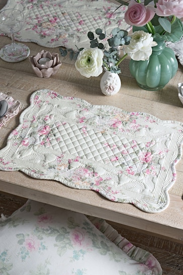 Shabby Chic by Rachel Ashwell® Set of 2 Pink & Blue Floral Quilted Placemats
