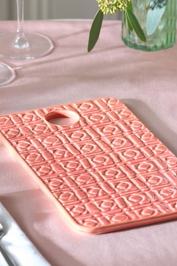 Nina Campbell Coral Pink Debossed Platter